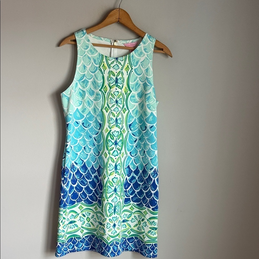 Lilly Pulitzer Perla Shift Dress - Scuba Scale Medium - Picture 2 of 9